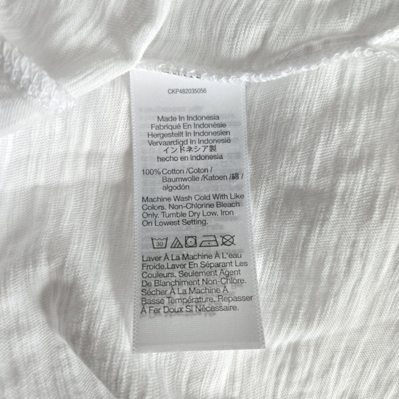 New Madewell Dolman-Sleeve Crewneck Slub Short Sleeve Eyelet White Tee NWT XS - Picture 9 of 9